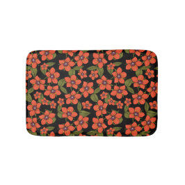 Tapete De Banheiro Aquarela de papoula escarlate verde vermelho roxo