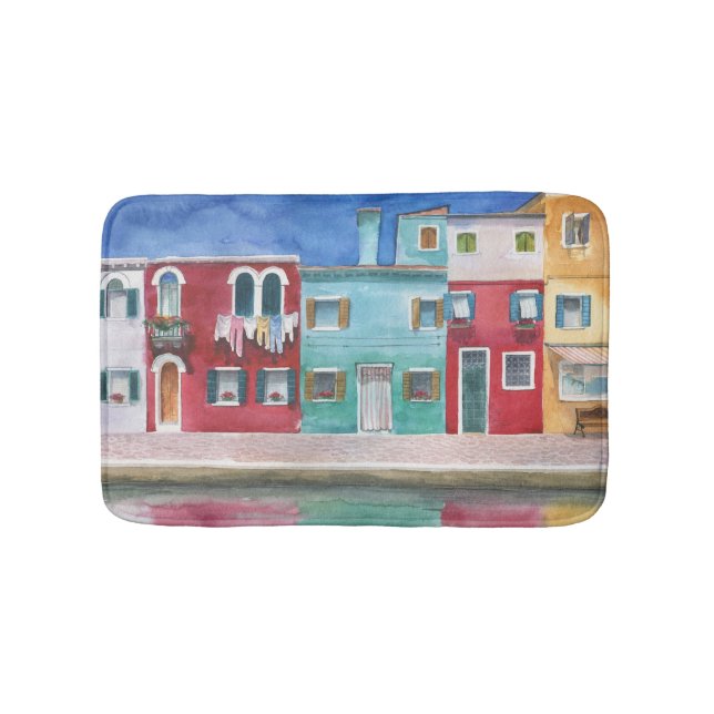 Tapete De Banheiro Aquarela Itália: Desenho Mão (frente)