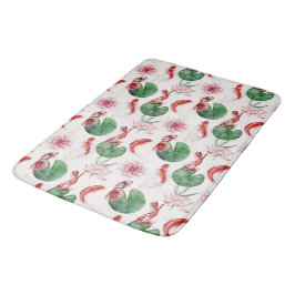 Tapete De Banheiro Aquarela Japonesa Art Koi Fish Lotus Lily Pad