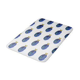 Tapete De Banheiro Aquário Tropical Crianças de Peixes Azul Banheiro