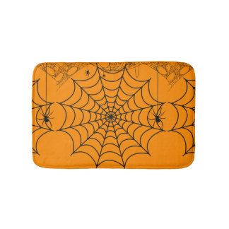 Tapete De Banheiro Aranha Assustadora Teia de Halloween