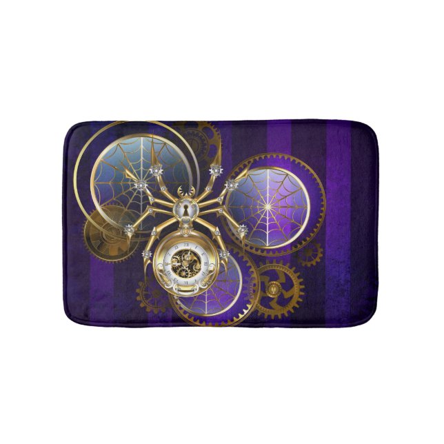 Tapete De Banheiro Aranha Steampunk no fundo roxo (frente)