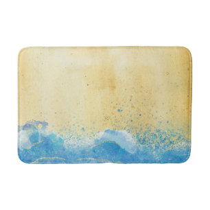 Tapete De Banheiro Areia Aquarela e Água Bath Mat