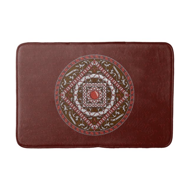 Tapete De Banheiro Aries Mandala Bath Mat (Frente)