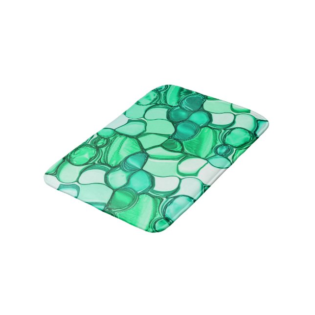 Tapete De Banheiro Arredondar como pedras em tons de verde claro para (Angulado)