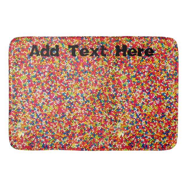 Tapete De Banheiro Arredondar Rainbow Candy Sprinkles (Frente)