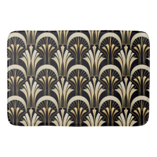 Tapete De Banheiro Art Deco Black e Dourado simétrico