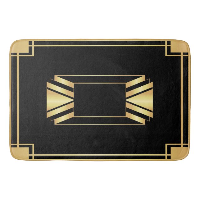 Tapete De Banheiro Art Deco Frame Motif Bath Mat (Frente)