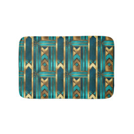 Tapete De Banheiro Art Deco Geometric Arrows, Gold and Turquoise