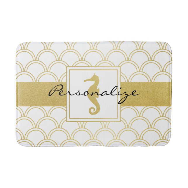 Tapete De Banheiro Art Deco Ocean Wave Dourada Seacavalo Beach House (Frente)