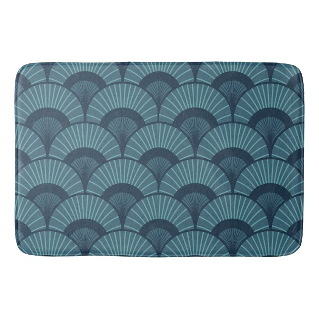 Tapete De Banheiro Art Deco Teal Bath Mat (Frente)