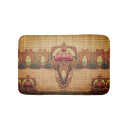 Tapete De Banheiro Art nouveau abstrato flor, vermelho-vermelho