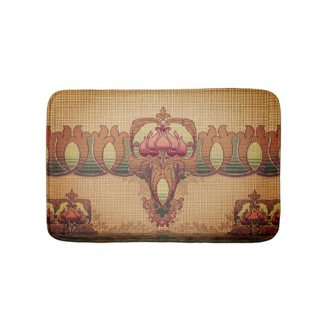 Tapete De Banheiro Art nouveau abstrato flor, vermelho-vermelho (frente)