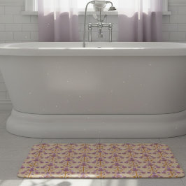 Tapete De Banheiro Art Nouveau Floral Pastel Roxo Creme