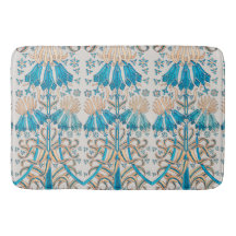 Art Nouveau Padrão Floral Azul-Botânico