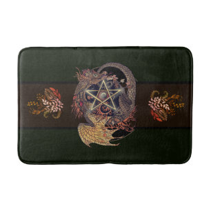 Tapete De Banheiro Art Nouveau Pentacle Dragon