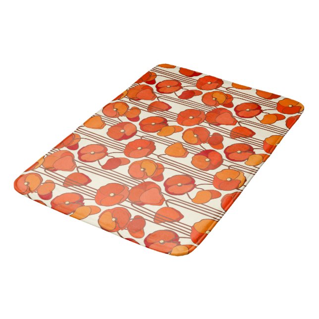Tapete De Banheiro Art Nouveau Poppies Bath Mat (Angulado)