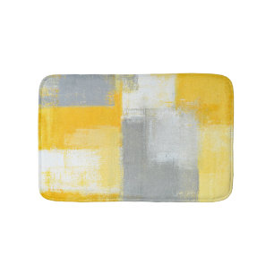Tapete De Banheiro Arte abstracta cinzenta e amarela "Sneaky"