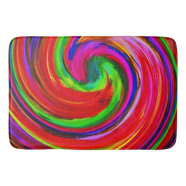 Tapete De Banheiro Arte Abstrata Moderna com Redemoinho #12 (Frente)