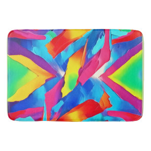 Tapete De Banheiro Arte Abstrato de Expressão Colorida