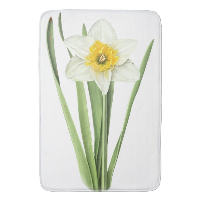 Tapete De Banheiro Arte Botânica da Flor de Narciso (Frente Vertical)