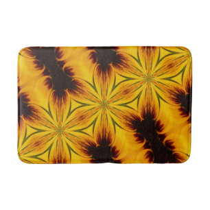 Tapete De Banheiro Arte De Caleidoscópio Amarelo-abstrato