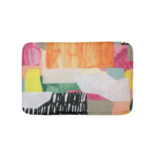 Tapete De Banheiro Arte de colagem, abstrato moderno e colorido.