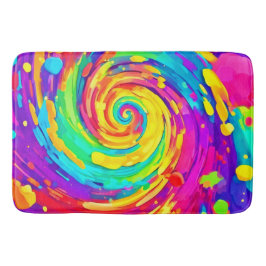 Tapete De Banheiro Arte de Coloração Espiral Vibrante