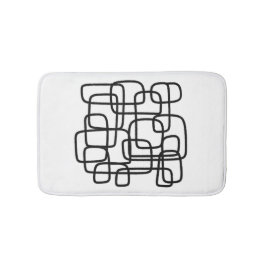 Tapete De Banheiro Arte De Linha De Abstrato Contemporânea Preta E Br