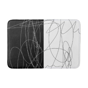 Tapete De Banheiro Arte de linha mínima moderna de abstrato