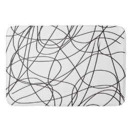 Tapete De Banheiro Arte de linhas brancas e pretas