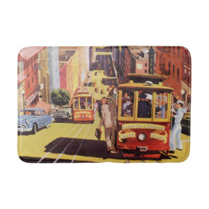 Tapete De Banheiro Arte de Poster de Viagem de Carris de Cabo de São 