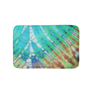 Tapete De Banheiro Arte de Praia Boho Teal Brown Abstrato Batik Tie D