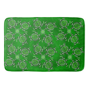 Tapete De Banheiro Arte de Tartaruga Verde
