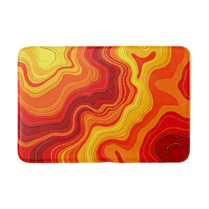 Tapete De Banheiro Arte de Topografia Abstrata Ardente