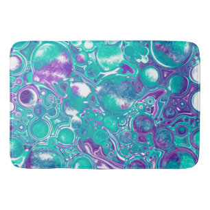Tapete De Banheiro Arte fluida do mármore roxo e teal