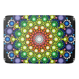 Tapete De Banheiro Arte Fractal Floral Dotada Retro Mandala
