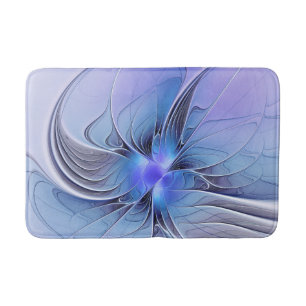 Tapete De Banheiro Arte fractal moderna abstrata azul lavanda