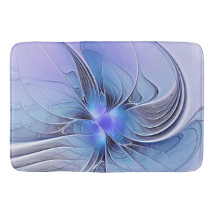 Tapete De Banheiro Arte fractal moderno abstrato azul lavanda