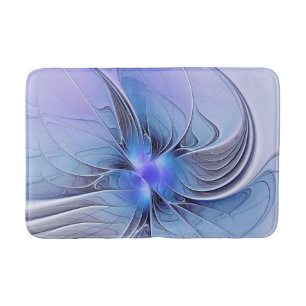 Tapete De Banheiro Arte fractal moderno abstrato azul lavanda