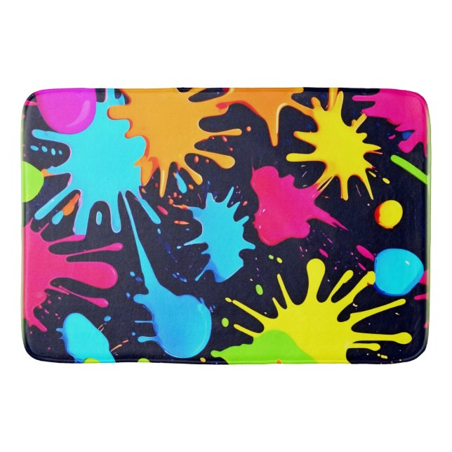 Tapete De Banheiro Arte Neon Splatter: Expressionismo vibrante por Ab (Frente)