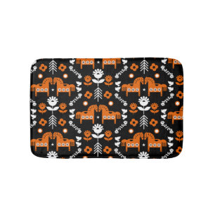 Tapete De Banheiro Arte popular sobre cavalos escandinavos