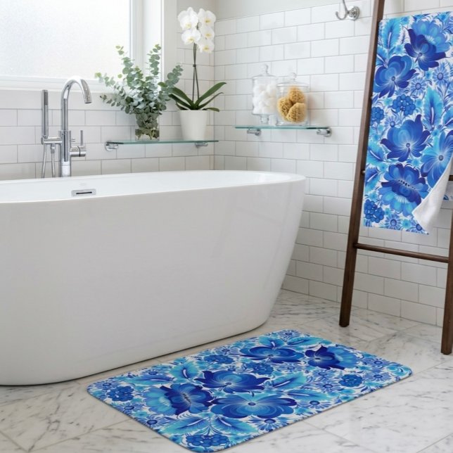 Tapete De Banheiro Arte popular tradicional ucraniana de Petrikivka. (Criador carregado)