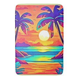 Tapete De Banheiro Arte solar tropical vibrante