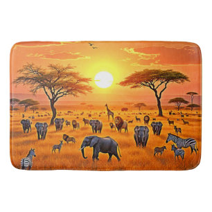 Tapete De Banheiro Arte Sunset da savana africana