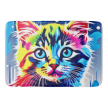 Arte Vibrante de Gatinho em Neon
