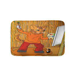 Tapete De Banheiro Artista Painter Cat