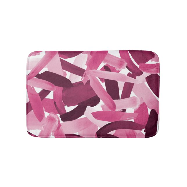 Tapete De Banheiro Artsy Girly Pink Burgundy Collage (frente)