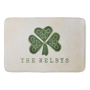 Tapete De Banheiro Artsy Shamrock Personalizado em Irlandês Home Deco