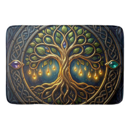 Tapete De Banheiro Árvore Celestial de Luz Árvore Celta de Ouro da Vi